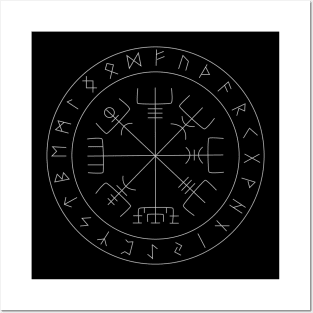 Nordic Mythology Compass Rune Wikinger Posters and Art